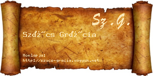 Szűcs Grácia névjegykártya